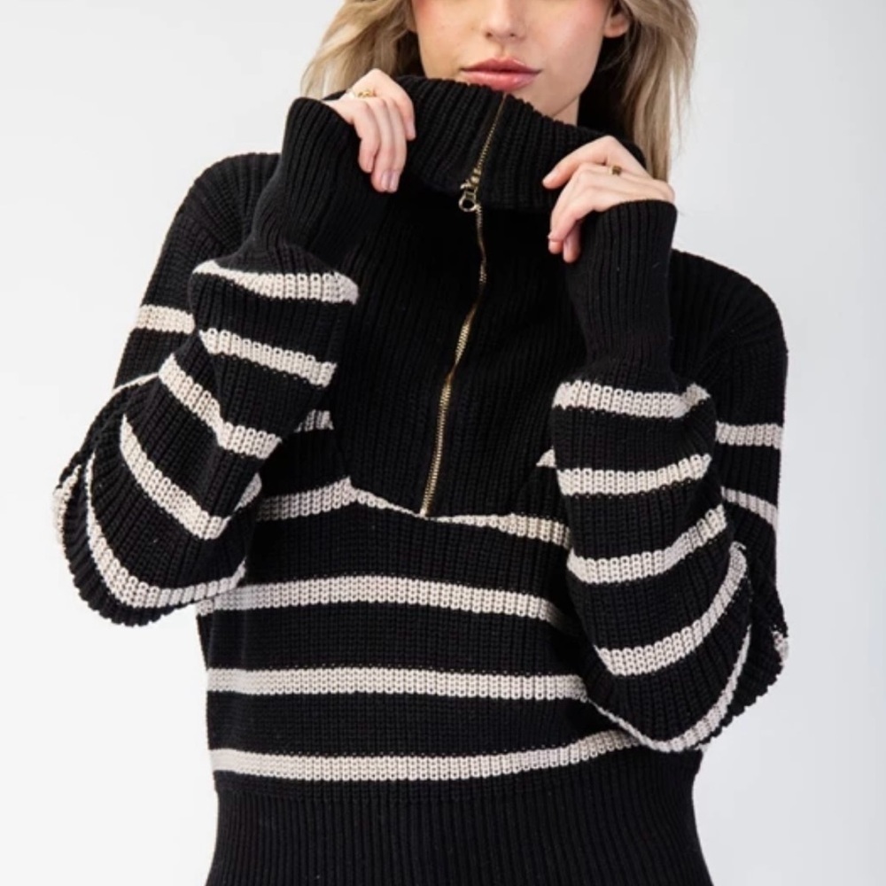 Striped Long Sleeve Sweater Pullover - Picture 3 of 7